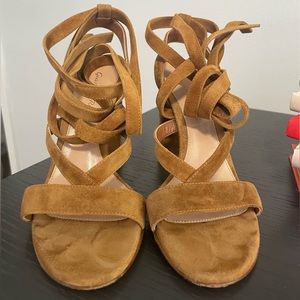 Gianvito Rossi Suede Lace-Up Sandals